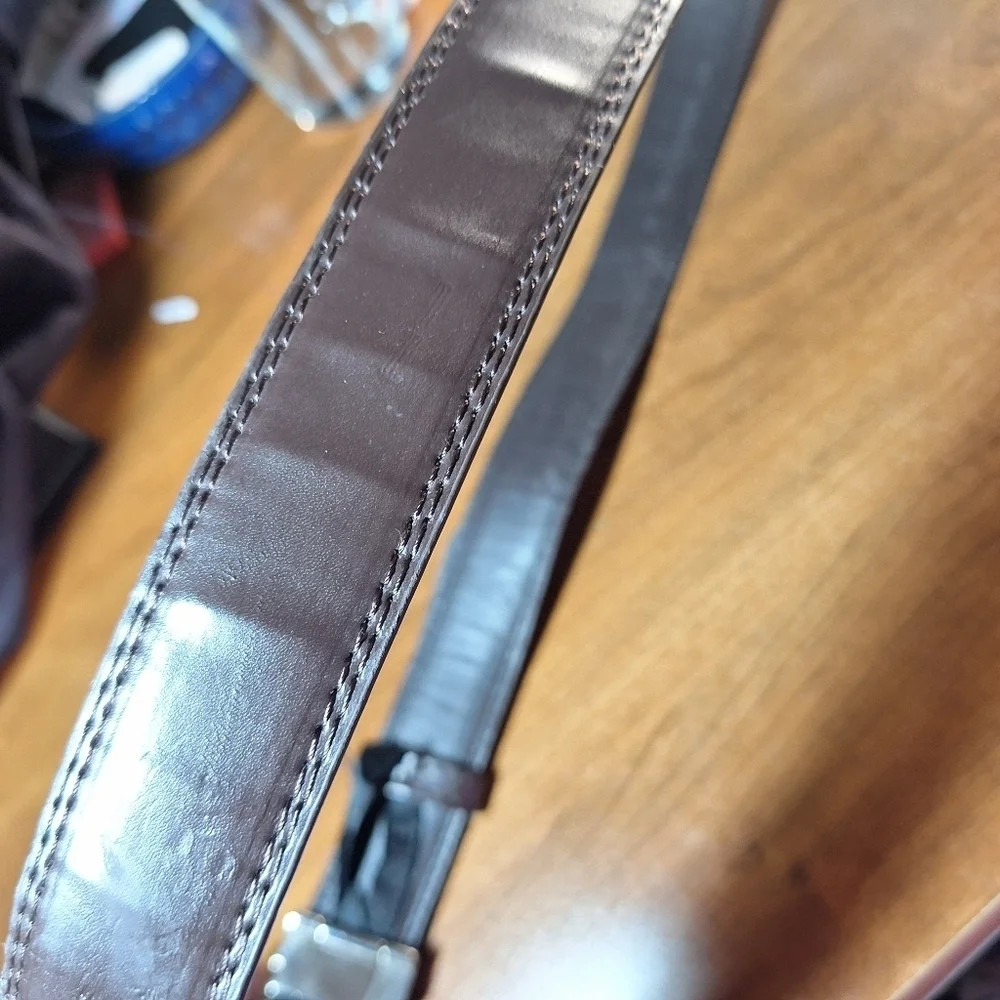 Men's Brown 42cLeather Belt with Silver Cam Buckle